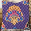 Exotic Blooming Floral Design Quilt Blanket