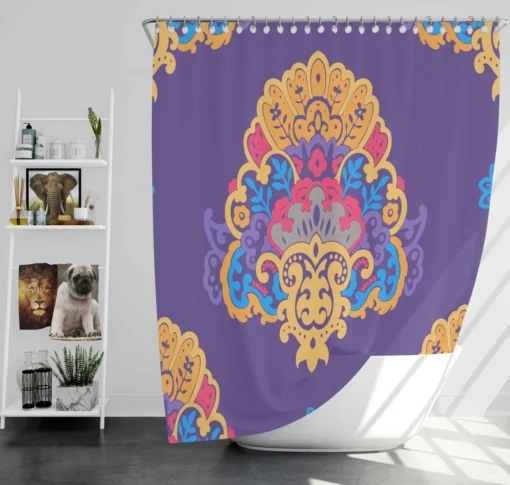 Exotic Blooming Floral Design Shower Curtain