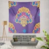 Exotic Blooming Floral Design Wall Tapestry