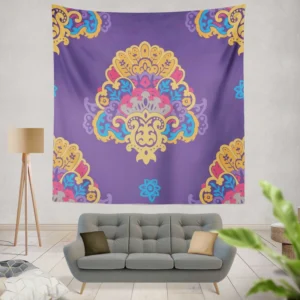 Exotic Blooming Floral Design Wall Tapestry