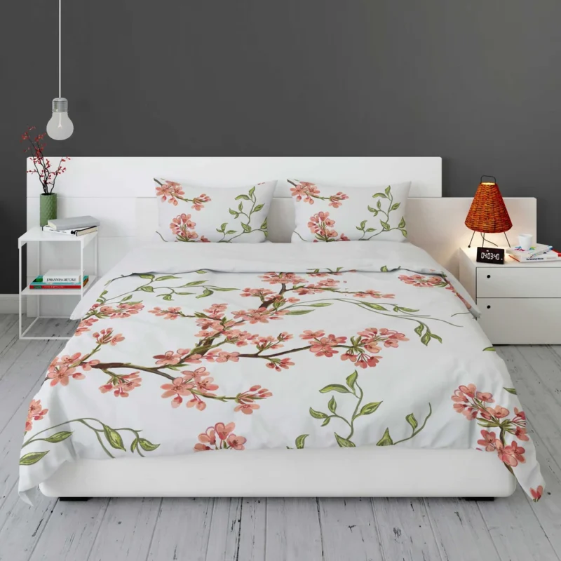 Exotic Chinoiserie Vintage Sakura Pattern Bedding Set 1