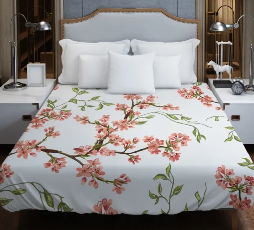 Exotic Chinoiserie Vintage Sakura Pattern Duvet Cover