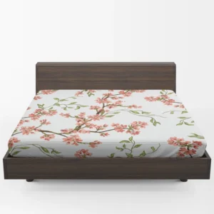 Exotic Chinoiserie Vintage Sakura Pattern Fitted Sheet 1