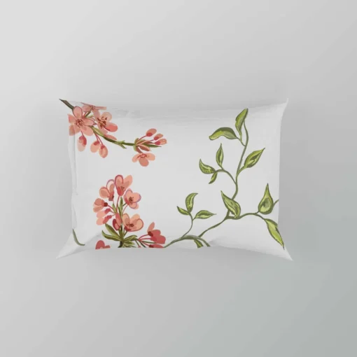 Exotic Chinoiserie Vintage Sakura Pattern Pillow Case