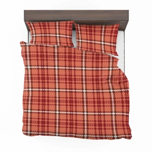 Faded Red Ambesonne Plaid Pattern Bedding Set 2