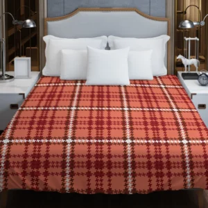 Faded Red Ambesonne Plaid Pattern Duvet Cover