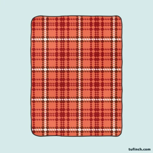 Faded Red Ambesonne Plaid Pattern Fleece Blanket 1