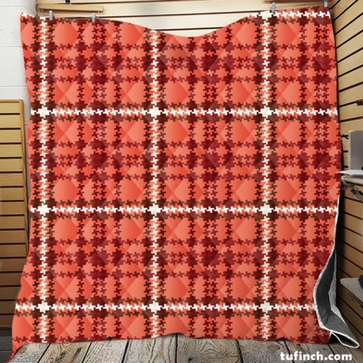 Faded Red Ambesonne Plaid Pattern Quilt Blanket