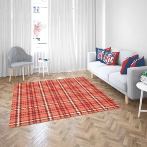 Faded Red Ambesonne Plaid Pattern Rug 2