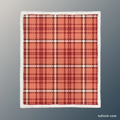 Faded Red Ambesonne Plaid Pattern Sherpa Fleece Blanket 1