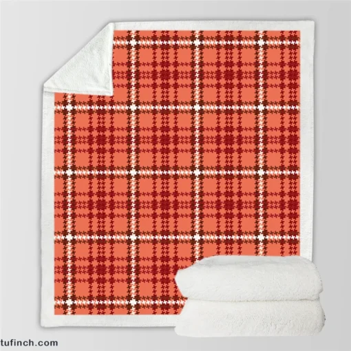 Faded Red Ambesonne Plaid Pattern Sherpa Fleece Blanket