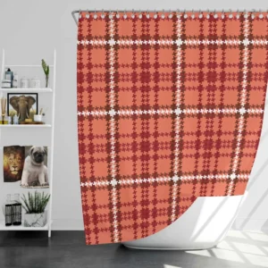 Faded Red Ambesonne Plaid Pattern Shower Curtain