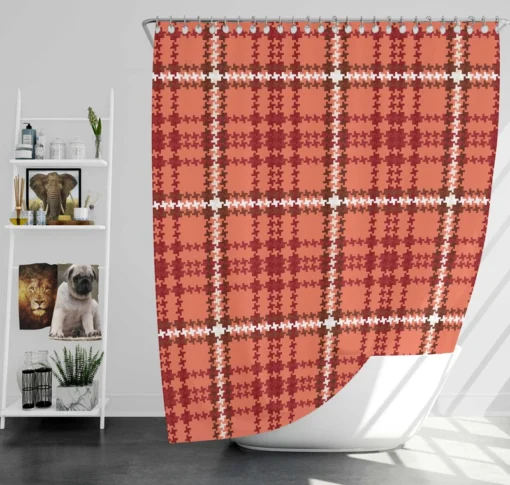 Faded Red Ambesonne Plaid Pattern Shower Curtain