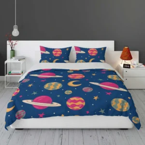 Fantasy Planet Saturn Pattern Bedding Set 1