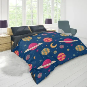 Fantasy Planet Saturn Pattern Duvet Cover 1