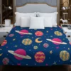 Fantasy Planet Saturn Pattern Duvet Cover