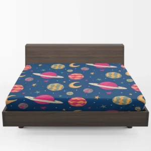 Fantasy Planet Saturn Pattern Fitted Sheet 1