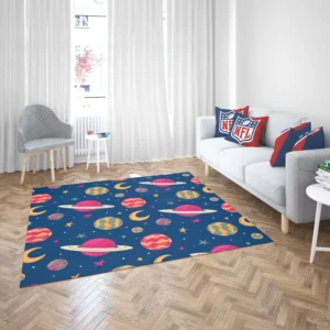 Fantasy Planet Saturn Pattern Rug 2