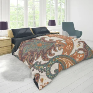 Fantasy Vintage Flowers Paisley Design Duvet Cover 1