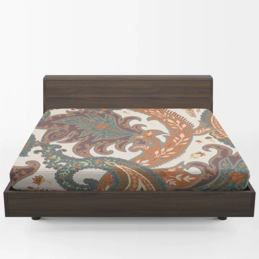 Fantasy Vintage Flowers Paisley Design Fitted Sheet 1