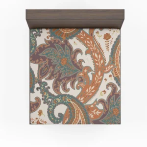 Fantasy Vintage Flowers Paisley Design Fitted Sheet