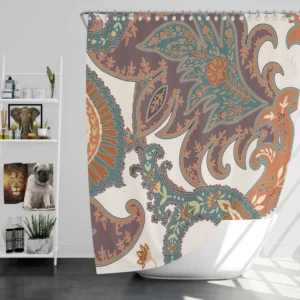 Fantasy Vintage Flowers Paisley Design Shower Curtain