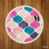 Festive Colored Turkish Patchwork Round Beach Towel