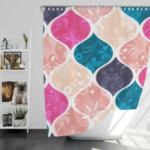 Festive Colored Turkish Patchwork Shower Curtain