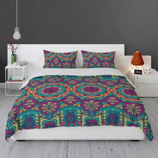 Festive Colorful Ethnic Pattern Bedding Set 1