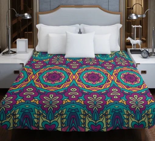 Festive Colorful Ethnic Pattern Duvet Cover