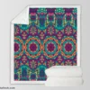 Festive Colorful Ethnic Pattern Sherpa Fleece Blanket