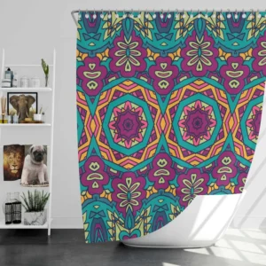 Festive Colorful Ethnic Pattern Shower Curtain