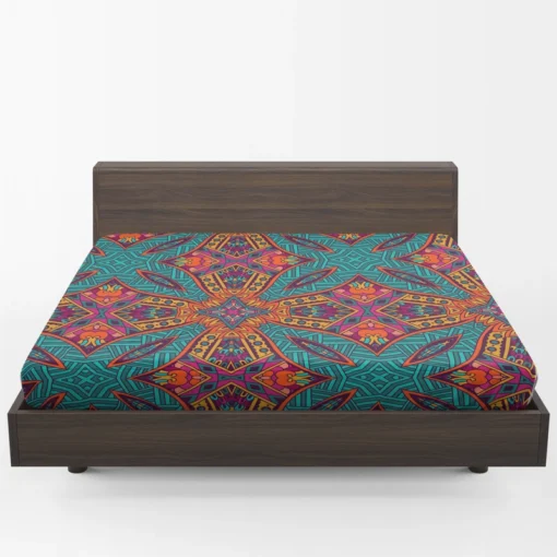 Festive Ornamental Geometric Pattern Fitted Sheet 1