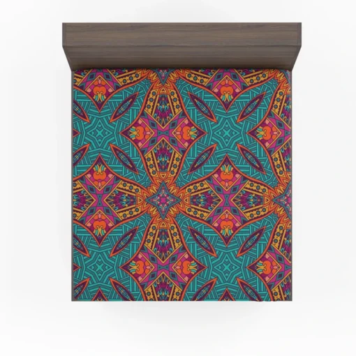 Festive Ornamental Geometric Pattern Fitted Sheet