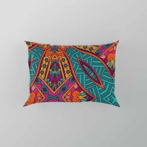 Festive Ornamental Geometric Pattern Pillow Case