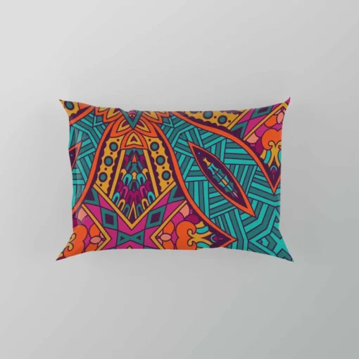 Festive Ornamental Geometric Pattern Pillow Case