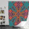 Festive Ornamental Geometric Pattern Shower Curtain