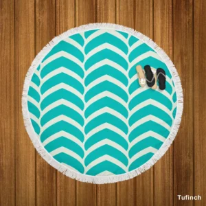 Fish Scale Circles Texture Round Beach Towel