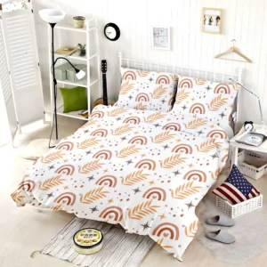 Flat Boho Aztec Folkloric Pattern Bedding Set