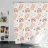 Flat Boho Aztec Folkloric Pattern Shower Curtain