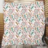 Flat Boho Style Dreamcatcher Pattern Quilt Blanket