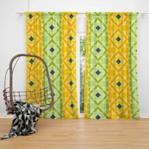 Flat Colorful Geometric Pattern Curtain