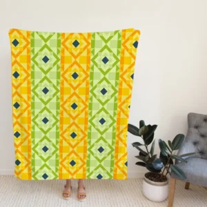 Flat Colorful Geometric Pattern Fleece Blanket