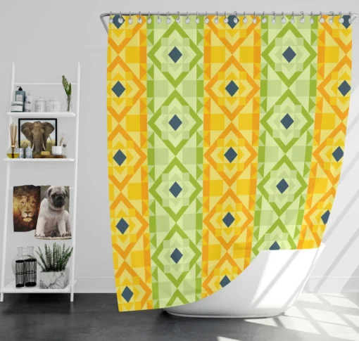 Flat Colorful Geometric Pattern Shower Curtain