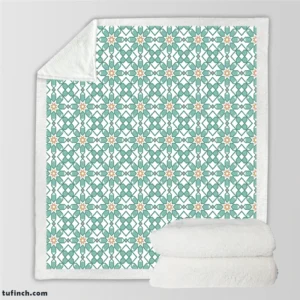 Flat Creative Arabesque Pattern Sherpa Fleece Blanket