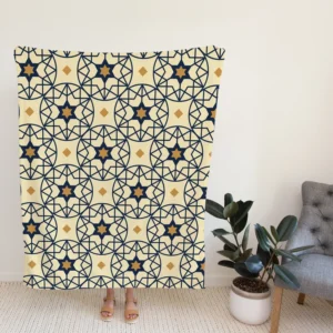 Flat Design Arabesque Seamless Pattern Fleece Blanket