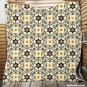 Flat Design Arabesque Seamless Pattern Quilt Blanket