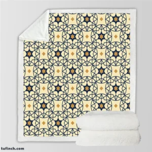 Flat Design Arabesque Seamless Pattern Sherpa Fleece Blanket