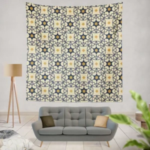 Flat Design Arabesque Seamless Pattern Wall Tapestry