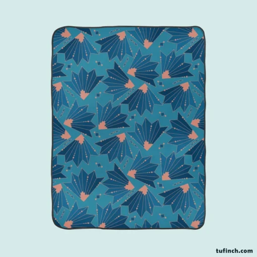 Flat Design Art Deco Fleece Blanket 1